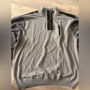 Mens grey quarter zip sweater size 4XL